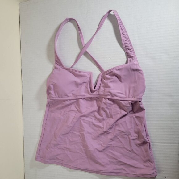 Salt & Cove Women Two Piece Lilac & Black Tankini Swimsuit Set Size S - Picture 7 of 14